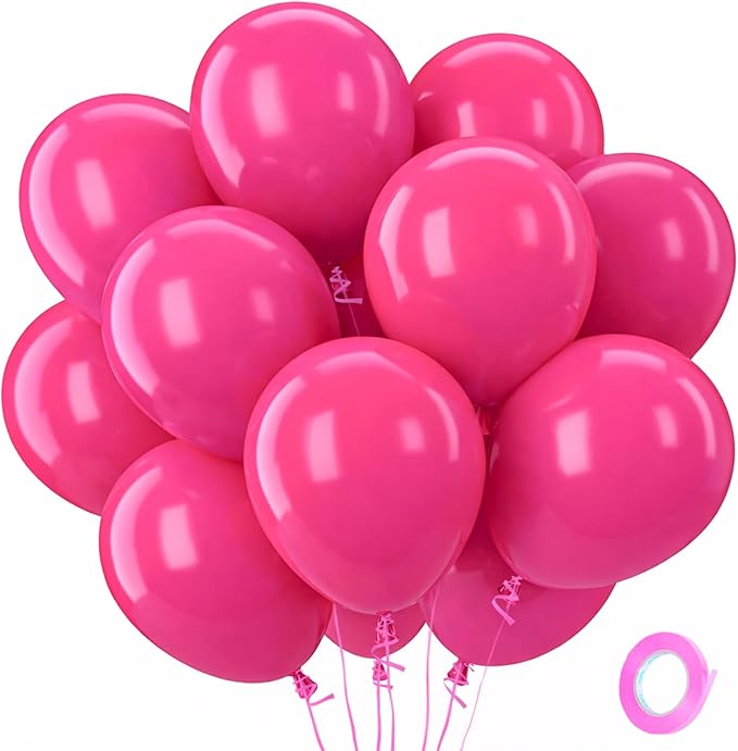 Patimate Hot Pink Balloons 100pcs 12 Inch Bright Pink Latex Party Balloons | by PatimateDirect