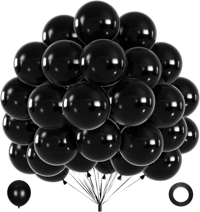 40pcs Black Balloons, 12inch Helium Quality Black Latex Balloons | Balloons by ZizasAry