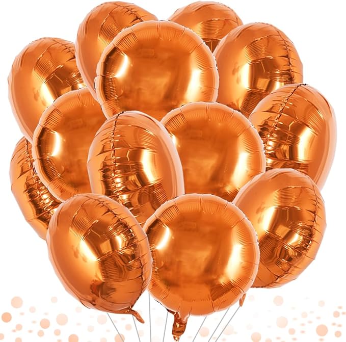 TONIFUL 30Pcs 18 Inch Large Orange Round Shape Foil Balloons Big Orange Circle by TONIFUL