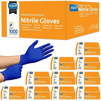 Inspire Black Nitrile Disposable Gloves | 4.5 Nitrile Safety Medical Exam Cooking Cleaning Disposable Black Gloves (Blue - Case of 1000, Large)
