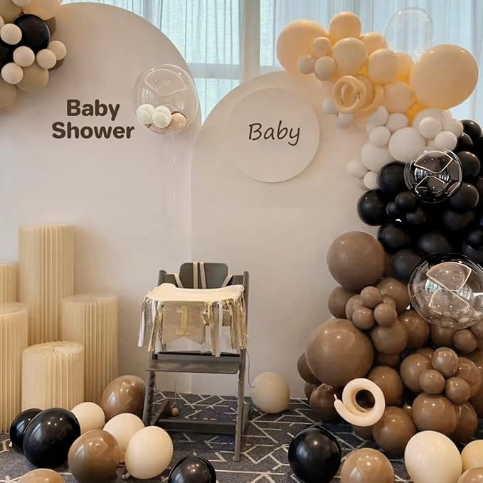 Black Brown Nude White Balloon Garland Arch Kit - Image 4