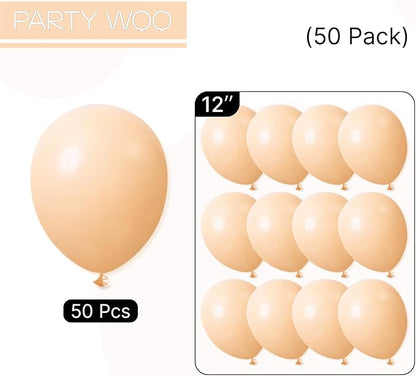 PartyWoo Nude Balloons 50pcs Apricot Boho Fall Neutral Color | 12 Inch Balloons - Image 7
