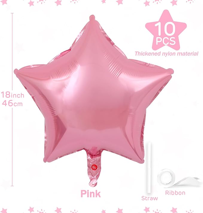 Pink Star Balloons 18 Inch - Image 3