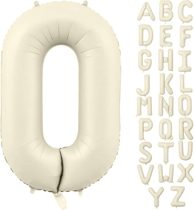Letter Balloon 40Inch Cream White Big Alphabet Balloons Letter O | Giant Foil by YUNSHANGMO