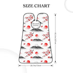 Men's Shaving Accessory Japanese Blossom Watercolor Cherry Flower Mountain, Waterproof Beard Apron with Hair Catcher & Suction Cups
