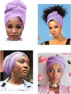Harewom Head Wraps for Black Women Stretch Head Scarf Long African Hair Wraps Turban Headwraps Jersey Headbands