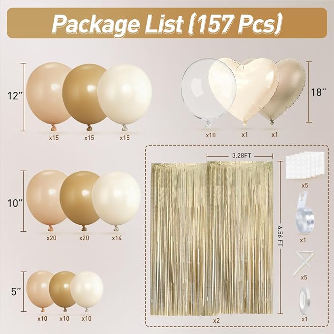 Boho Neutral Brown Balloon Garland Arch Kit - Image 2