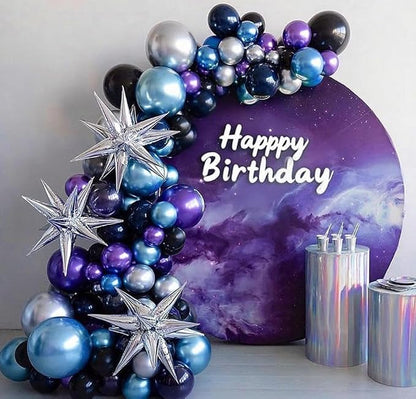 Black Purple Blue Balloons Set, 12 Inch Metallic Blue Purple Balloon Helium - Image 9