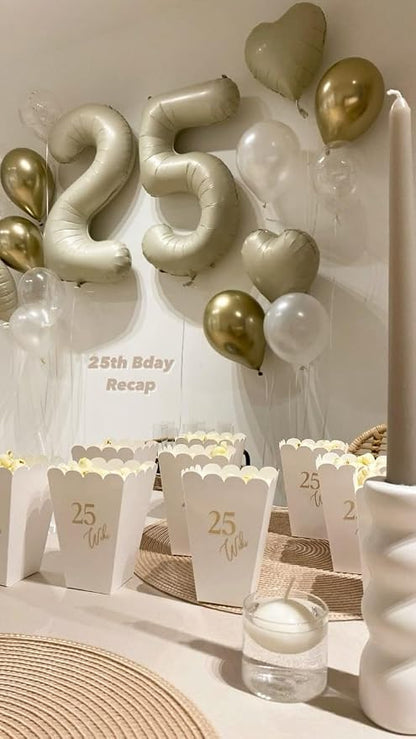Number 12 Balloons 40 Inch for 12 21 Birthday Party Decoration, Cream White | - Image 4