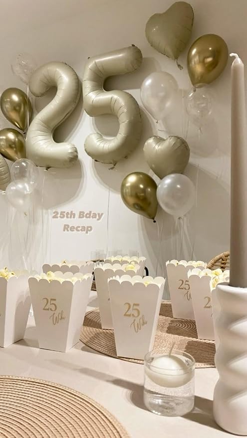 4 Number Balloons Cream 40 Inch Foil Balloon - Image 3