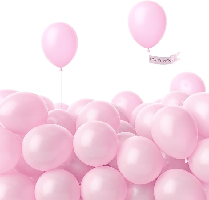 PartyWoo Pearl Pink Balloons 100pcs Light Pastel Baby Pale Pink Color | 5 Inch by PartyWoo