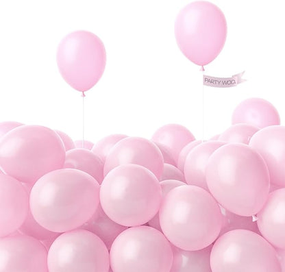 PartyWoo Pearl Pink Balloons 100pcs Light Pastel Baby Pale Pink Color | 5 Inch by PartyWoo