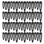 ECADY Hair Clips Multi-Size 60pcs Durable & Non-Slip Black Metal Snap Barrettes (Glossy Black)