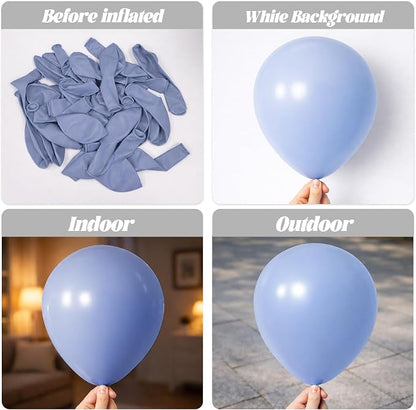 Voircoloria 90pcs Dusty Blue Balloons Garland Arch Kit, 18 12 10 5 Inch | - Image 3