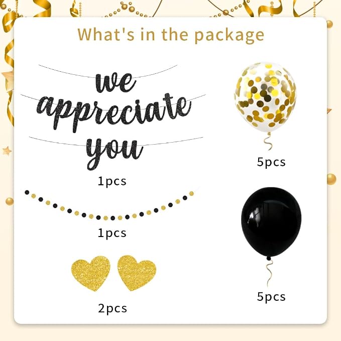 We Appreciate You Banner Thank You Party Decoration Supplies Employee - Image 4