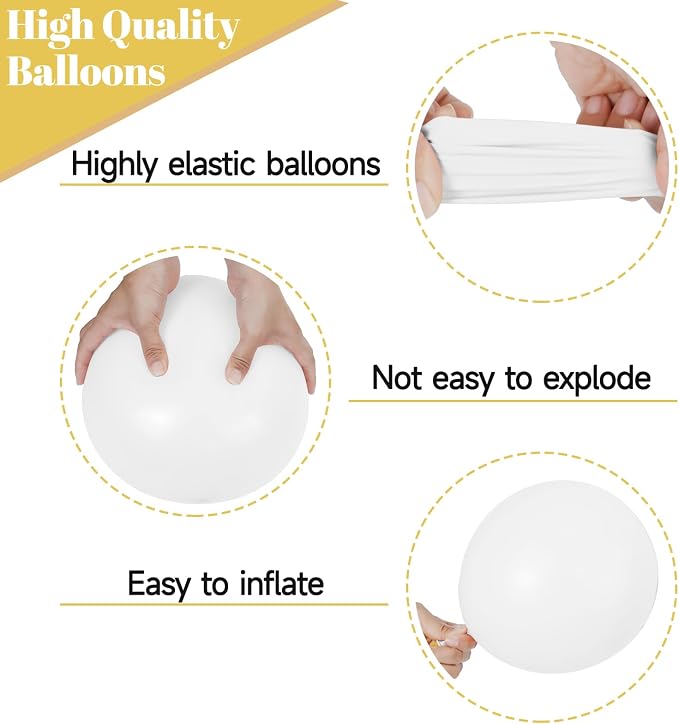 68Pcs Sand White Gold Confetti Balloons Kit 12 Inch Ballons Beige Pearl White - Image 3