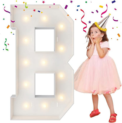 4FT Marquee Light Up Letters, Large Marquee Letters, Mosaic Balloon Frame Big by MerryMosaics