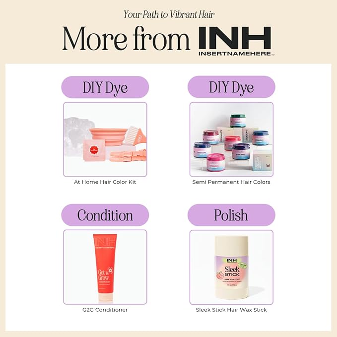 INH Semi Permanent Hair Color | Color Depositing Conditioner | Amethyst Dark Purple Hair Dye | No Bleach No Peroxide Temporary Tint for Women, Men | Vegan, Ammonia Free, Sulfate Free, Ready to Use 6oz