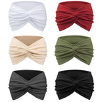 DRESHOW 6 Pack Extra Wide Headbands for Women Large Turban Headband Boho Head Wrap Elastic Hairbands Hair Twisted Knot Hair Accessories