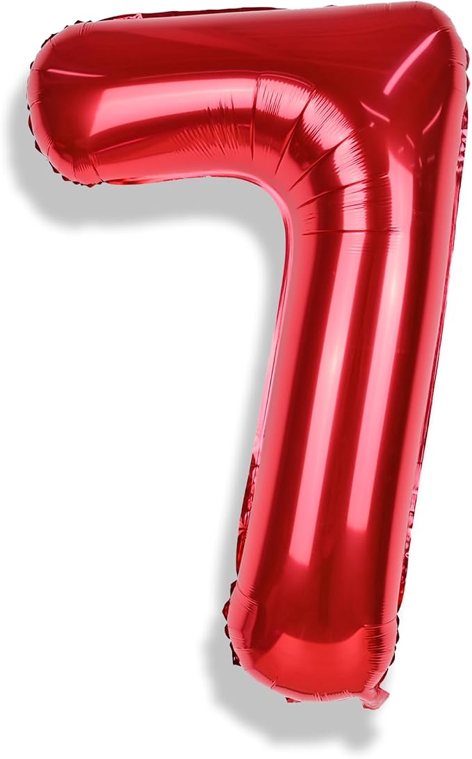 Red Number 7 Balloon, 40 Inch Large Number 0-9 Set - Image 8
