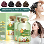 Natural Plant Hair Dye, New Botanical Bubble Hair Dye 20ml 10Packs/Box, Chestnut Brown, Pure Plant Extract for Grey Hair Color Bubble Dye, Color Conditioner Shampoo