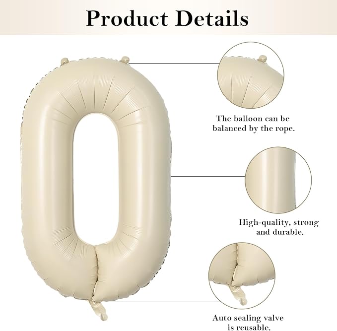 Biapian 40 Inch Love Letter Balloons, Cream Foil Balloons Big LOVE Balloons - Image 3