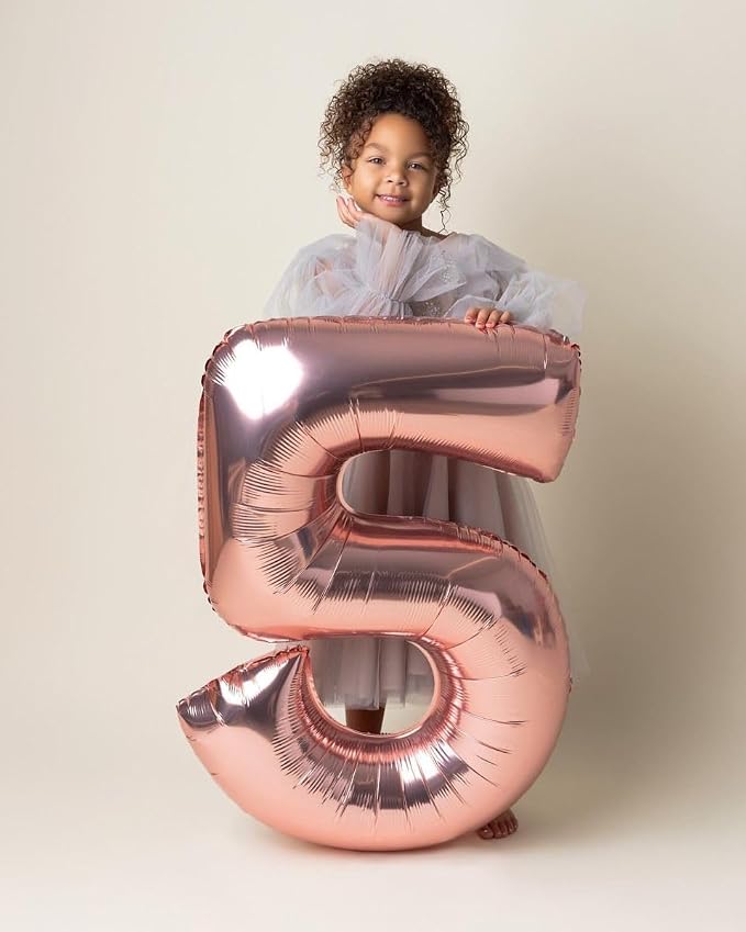 Number Balloons 40 Inch Rose Gold 4 Balloon - Image 4
