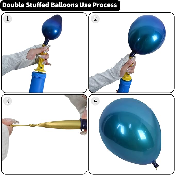 128 Pcs Red Blue Black Balloon Arch Kit, Latex Matte Balloons Different Sizes - Image 5
