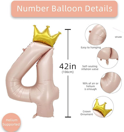 AULE 40 Inch Big Pink 4 Balloon Number - Image 4