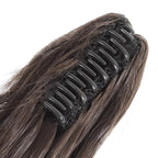 Claw Clip Ponytail 18" Clip in Wavy Ponytail Hair Extensions Long Pony Tails for Women Medium Brown Wave Hairpiece