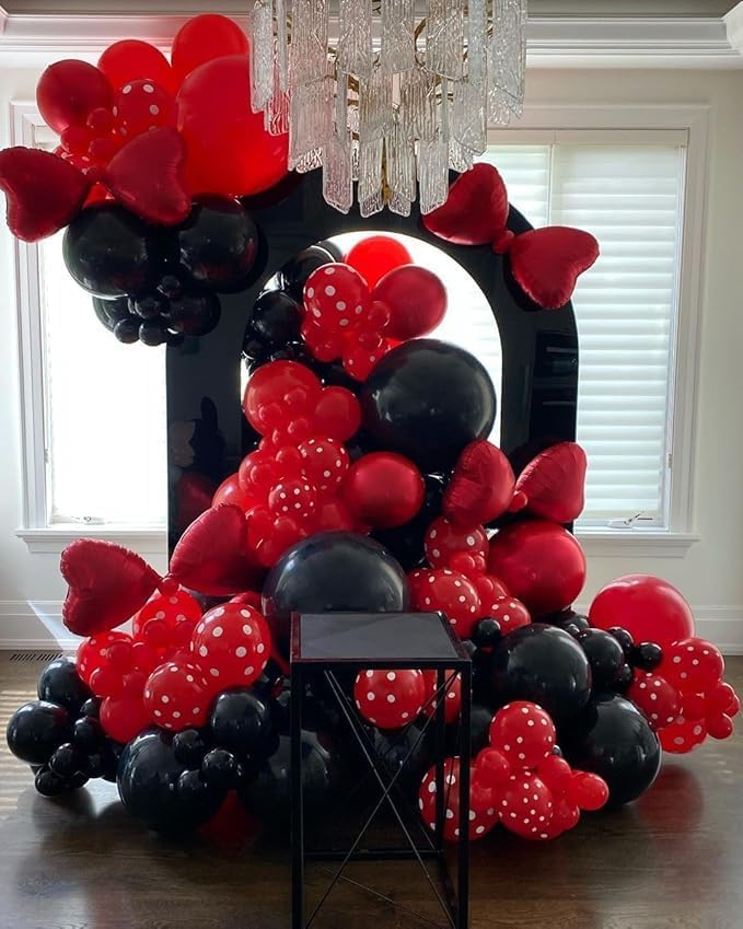 153Pcs Red and Black Balloons Garland Arch Kit - Image 5