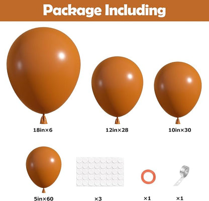 Ouddy Party 129Pcs Burnt Orange Balloons Different Sizes 18 12 10 5 Inch | 6Pcs - Image 2