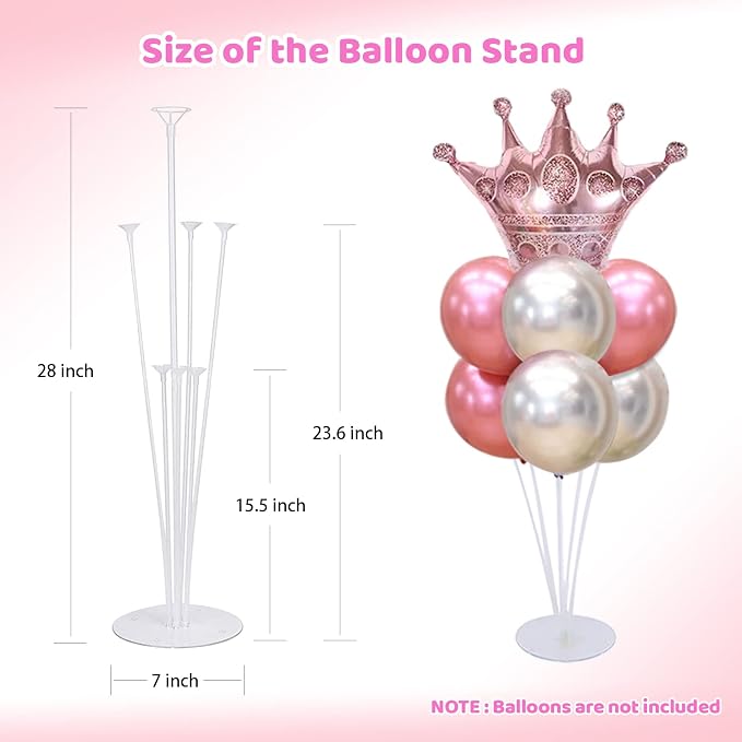7 Sets Balloon Stands for Table Balloon Stand Kits Clear Table Balloon - Image 2