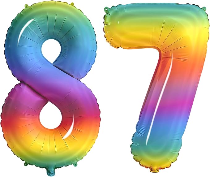 Number 87 Balloons for 87th Birthday Party Decorations, 0-100 Large No.87 by Joycard