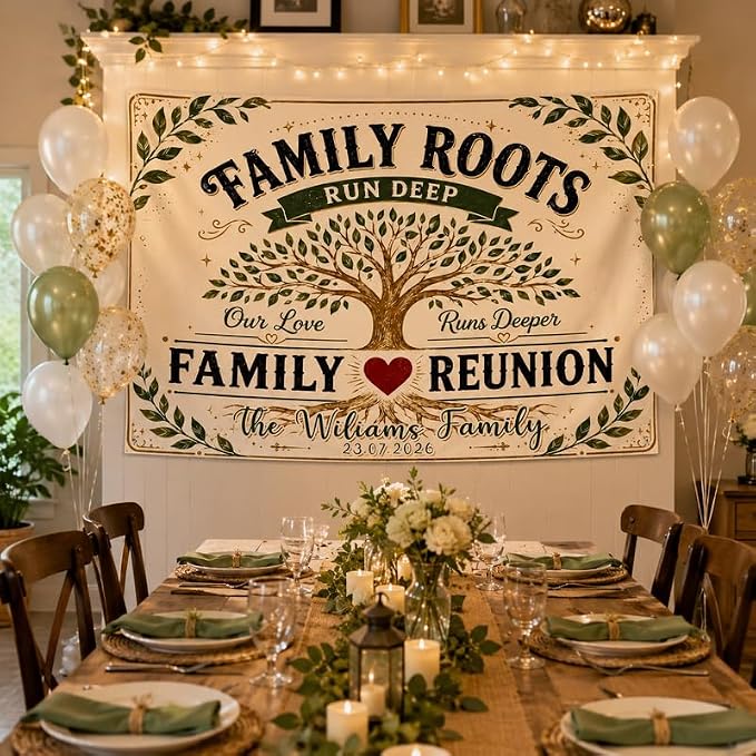 Personalized Family Reunion Banner Family Roots Design Custom - Image 2