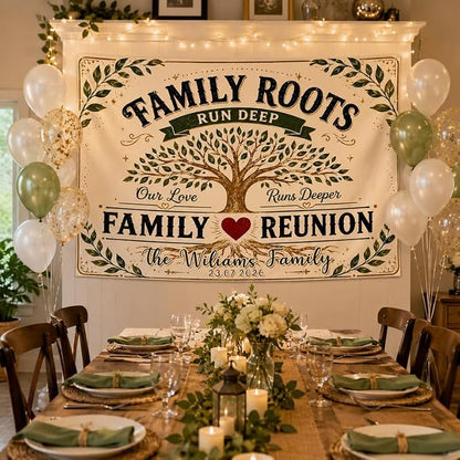 Personalized Family Reunion Banner Family Roots Design Custom - Image 2