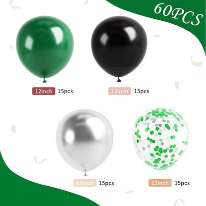 Dark Green Black Silver Balloon - Image 2