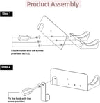 Hair Dryer Holder, Aluminum Alloy Blow Dryer Holder with Adhesive/Screw Installation, Universal Hair Dryer Wall Mount Compatible with Dyson Hairdryer Holder for Bathroom Black UEMUSI