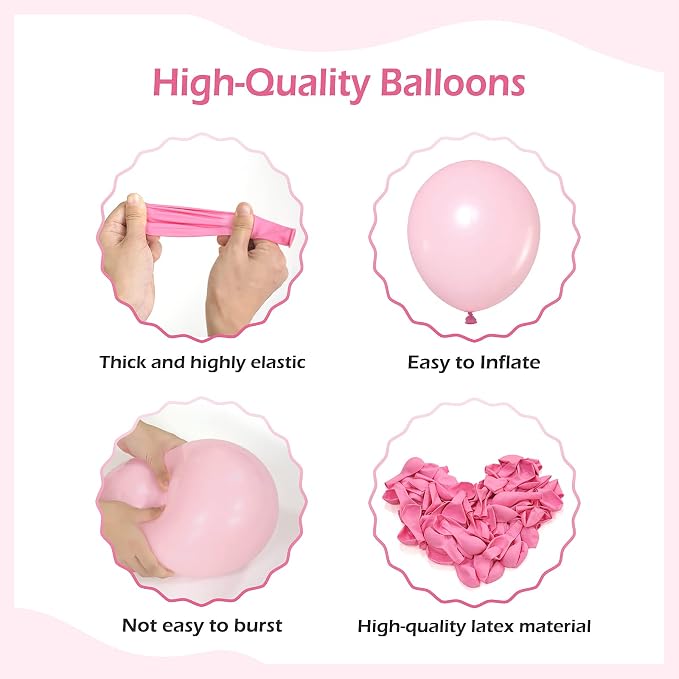 FOTIOMRG 110pcs Light Pink Balloon Garland Arch Kit, 18-12-10-5 inch Pink Latex - Image 3