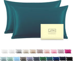 Silk Pillow Cases 2 Pack Soft Breathable and Sliky Queen Size Pillow Cases Set of 2,Natural Mulberry Satin Silk Pillowcase with Hidden Zipper for Hair and Skin (Teal,20"X 30",2pcs)