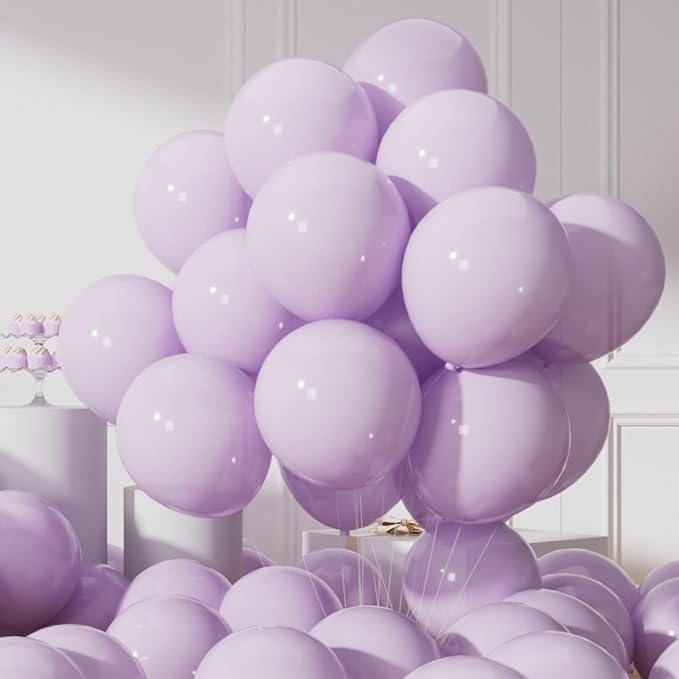 AULE 50Pcs Latex 12 Inch Macaron Purple Balloons Lavender | Helium Party Happy by AULE