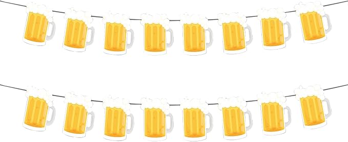 Beer Birthday Banner for Beer Party and Birthday Wedding Party Supplies by OSAMUHA