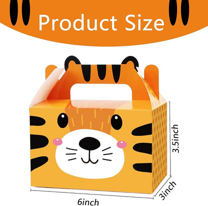 24 Pack Jungle Safari Animals Party Favor Boxes Zoo Animals Theme Happy - Image 2