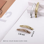 16 PCS Snap Hair Clips Metal Barrettes for Women Non Slip Barrettes for Thick and Thin Fine Hair,Silver Gold Brown Rose Gold,2.36 x 0.43 Inches.