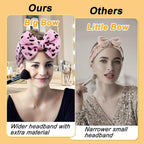 Shintop Women Fashion Lovely Soft Carol Fleece Bowknot Bow Makeup Cosmetic Shower Elastic Hair Band Hairlace Headband (Pink)