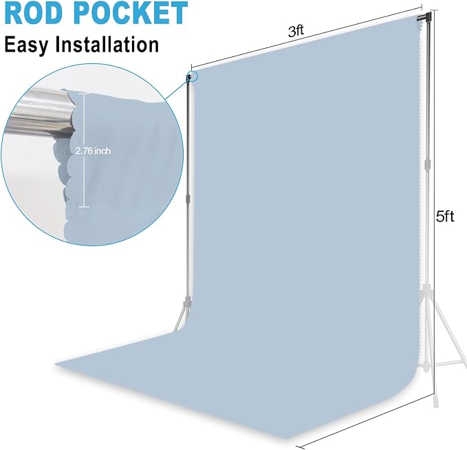 Dusty Blue Photography Backdrop - Image 2