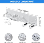 Hair Dryer Holder Wall Mounted,Blow Dryer, Curling Iron, Straightener Holder 3 in 1 Bathroom Metal Hair Tool Organizer Rack-Matte White-2