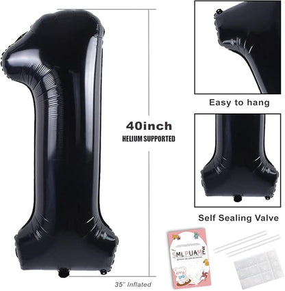 40 inch Number Balloon 0-9 Black Large Number 5 Balloons, Digital Balloons - Image 6