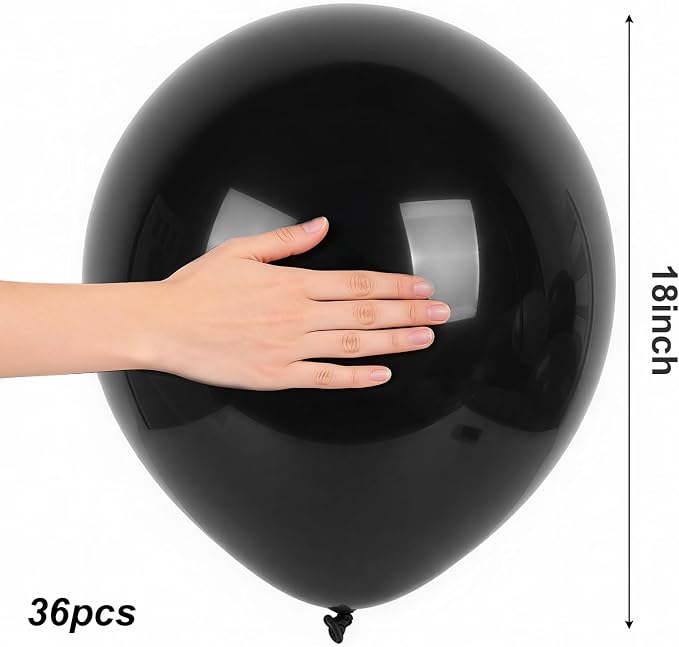 RUBFAC Black Large Balloons 36Pack 18 Inch, 2026 International Football Game - Image 2