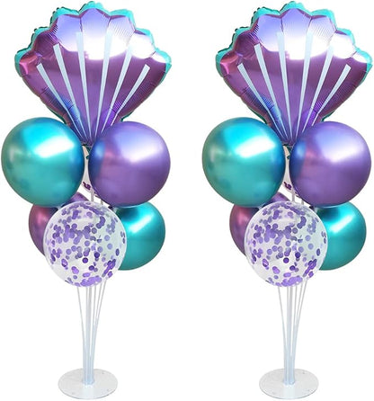 Mermaid Table Centerpiece Balloons Stand Kit 2 Sets by VNSUCVPARTYSUPPLIER